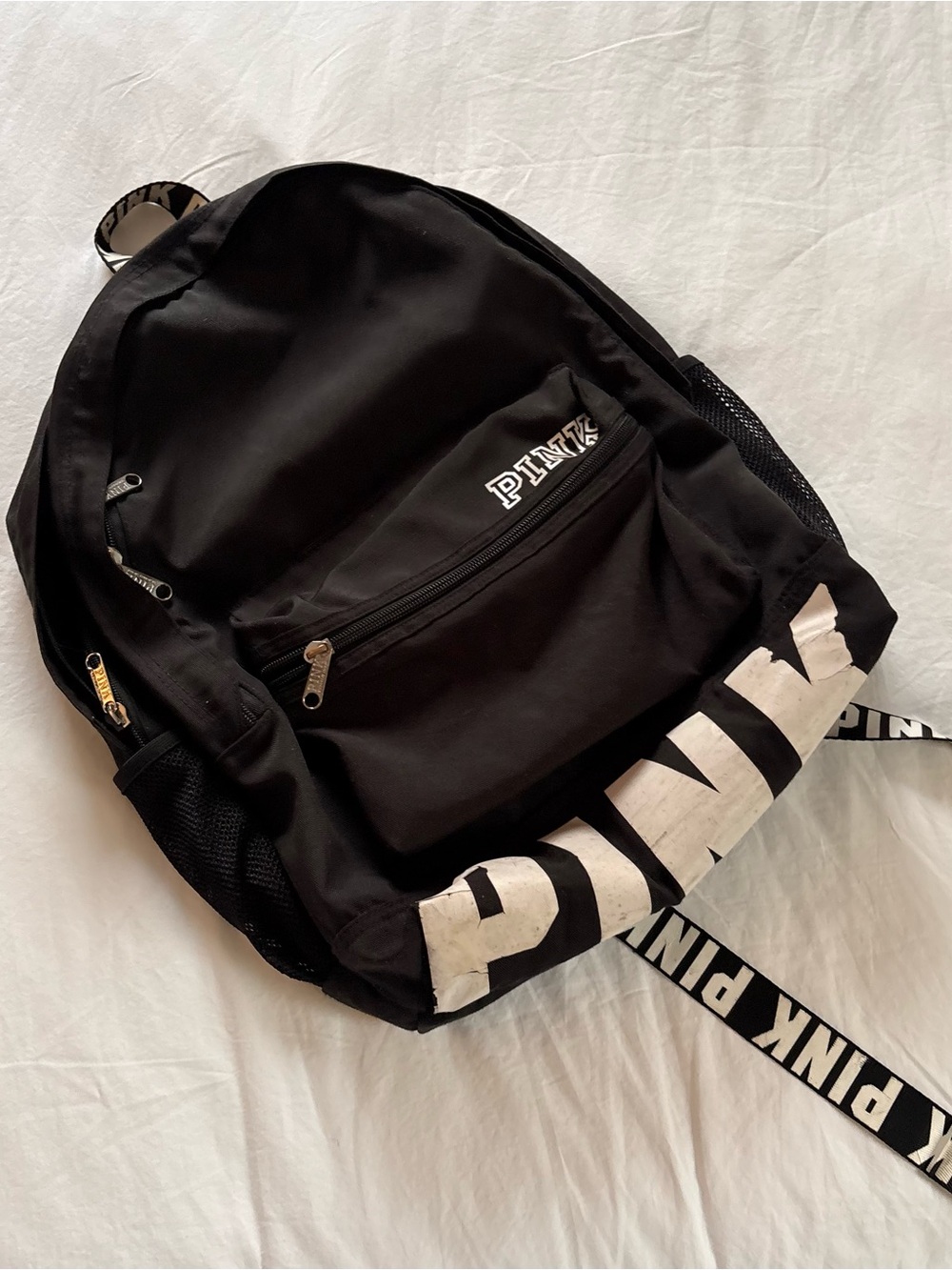 PINK Victoria's Secret Black Logo Backpack
